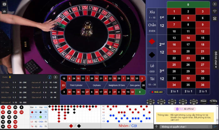 Giới thiệu sảnh cược Roulette tại sân chơi Kubet